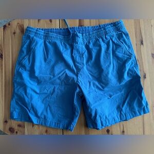 Blue Elastic Waist Shorts